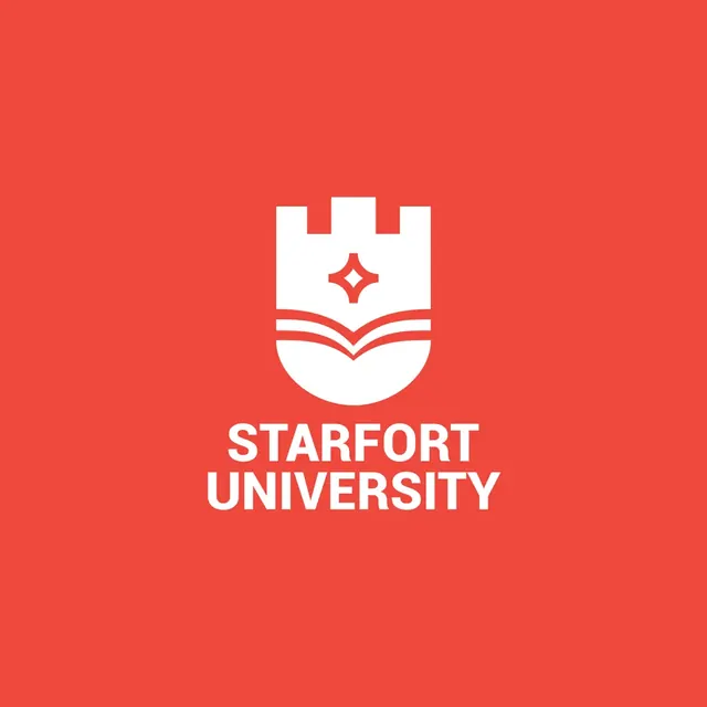 Starfort University logo, geometric, minimal, light
