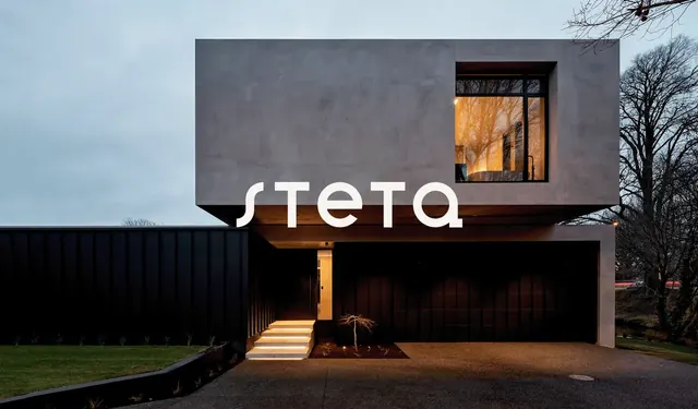 Steta logo, minimal, geometric, light