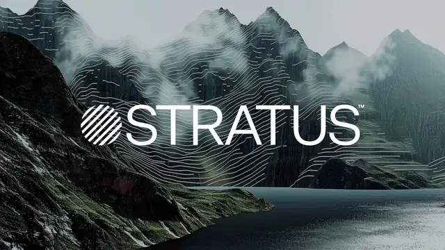 Stratus logo, geometric, minimal, light