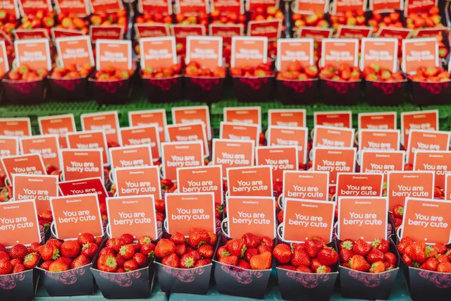Strawberry You are berry cute market cards, photographic, playful, vibrant