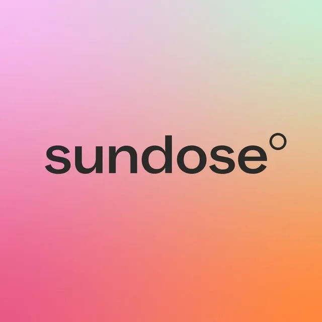 Sundose logo, minimal, dark