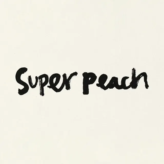 Super Peach logo, playful, dark
