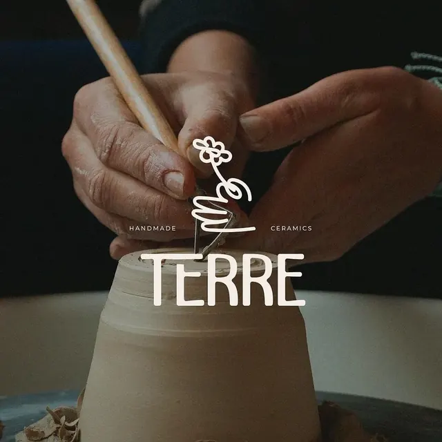 Terre logo, minimal, line-art, light