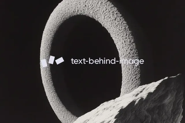 Text-behind-image logo, minimal, geometric, light