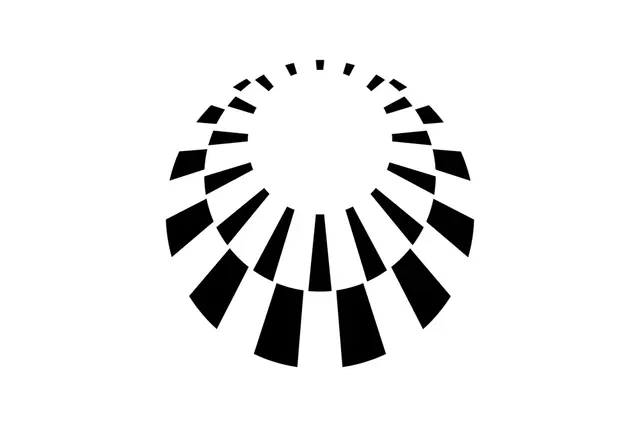 The Center for Art and Advocacy logo, geometric, minimal, dark