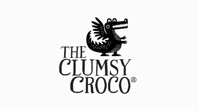 The Clumsy Croco logo, minimal, dark