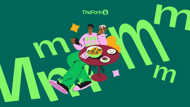 TheFork "Mmm" illustrated key visual, illustrated, flat, vibrant