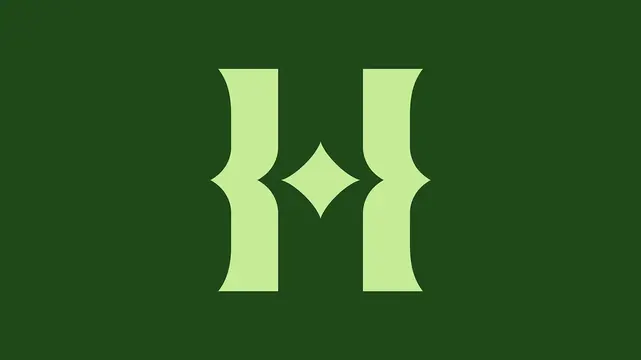 The Huntington logo, geometric, minimal, cool