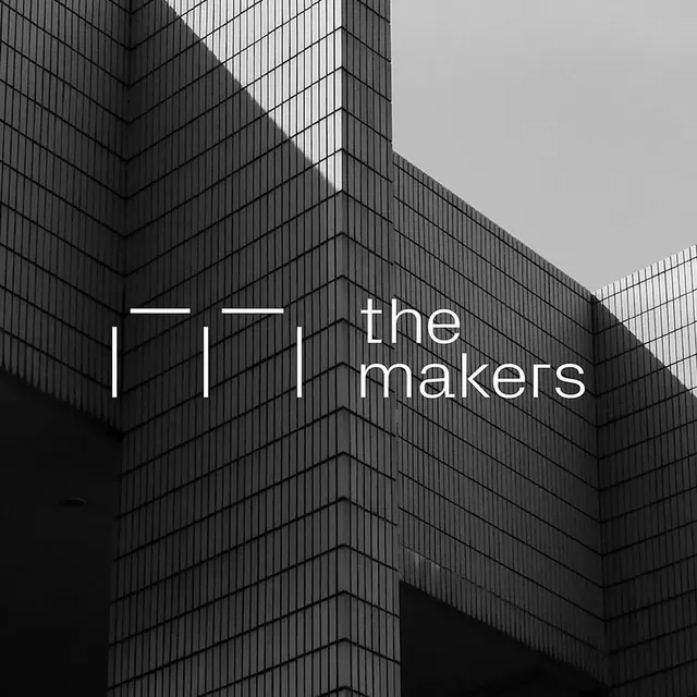 The Makers logo, minimal, geometric, light