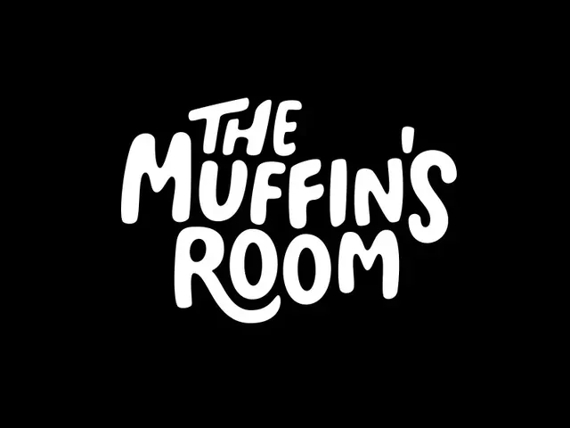 The Muffins Room logo, playful, light