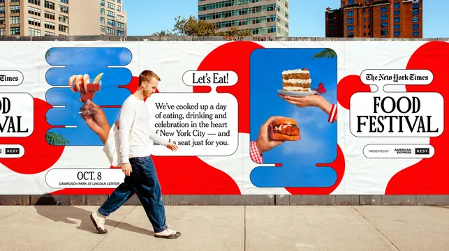 Food festival street hoarding campaign, editorial, photographic, vibrant