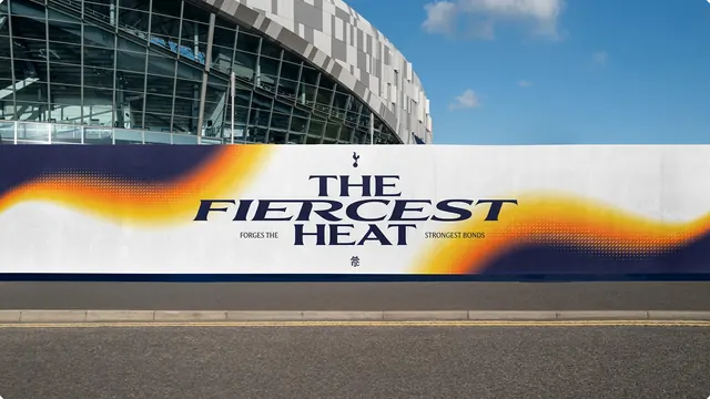 Tottenham Hotspur The Fiercest Heat hoarding, editorial, typographic, warm