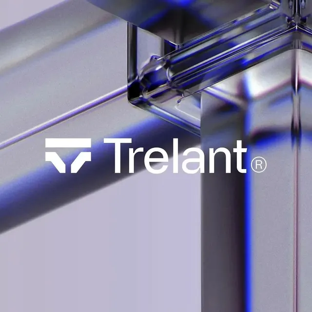 Trelant logo, geometric, minimal, light
