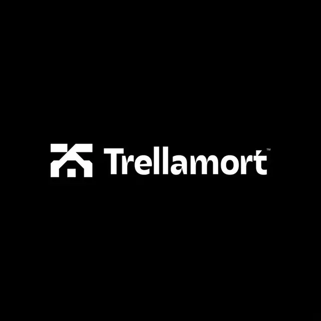 Trellamort logo, geometric, minimal, light