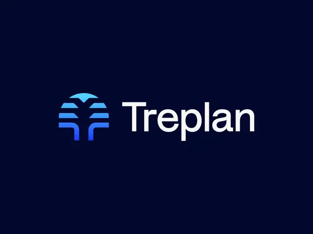 Treplan logo, geometric, minimal, cool