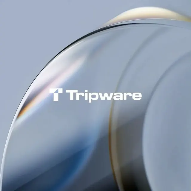 Tripware logo, geometric, minimal, light