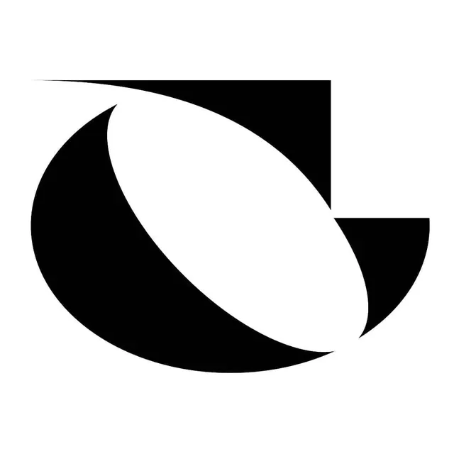 Minimal black and white abstract logo mark, minimal, geometric, monochrome
