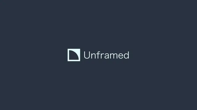 Unframed logo, geometric, minimal, light