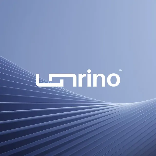 Unrino logo, geometric, minimal, light