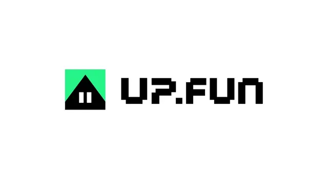 Up.Fun logo, geometric, minimal, dark