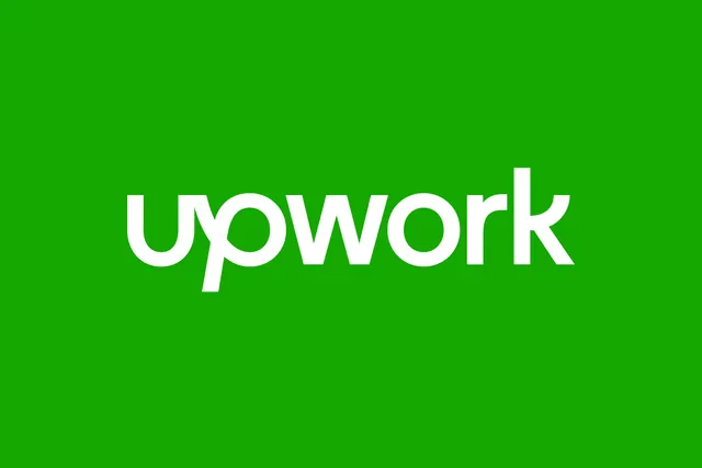 Upwork wordmark on a solid green field, minimal, flat, vibrant