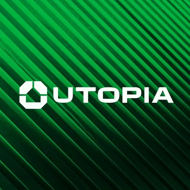 Utopia logo, geometric, minimal, light