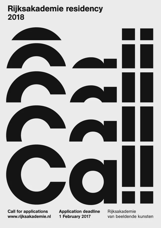 Rijksakademie residency 2018 identity, minimal, swiss, monochrome