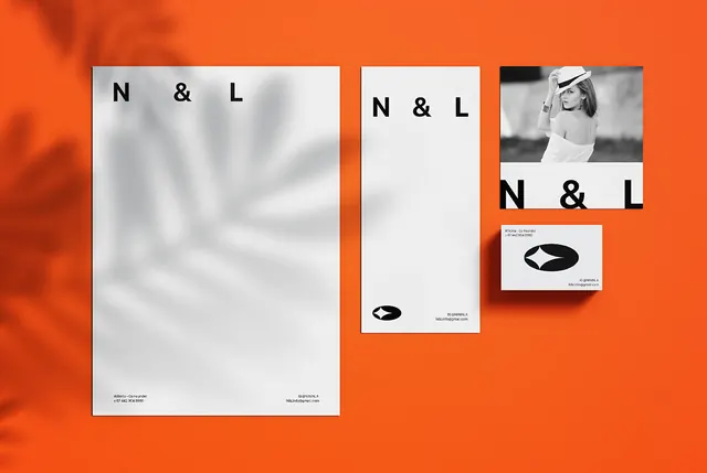 N & L Brand Identity Mockup, minimal, vibrant
