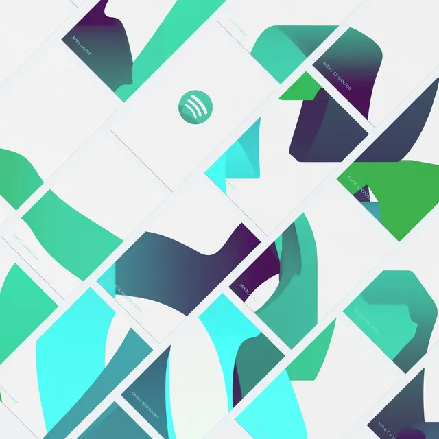Diagonal brand identity system with gradient and icon, gradient-heavy, geometric, vibrant