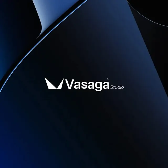Vasaga logo, geometric, minimal, light