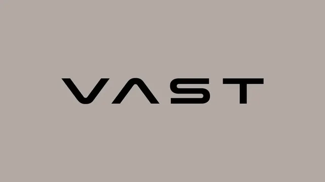 Vast logo, geometric, minimal, dark