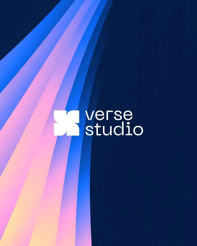 Verse Studio logo, geometric, minimal, light