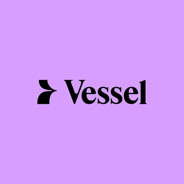 Vessel logo, geometric, minimal, dark