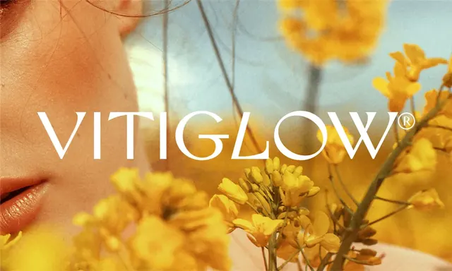 VITIGLOW logo, geometric, minimal, light