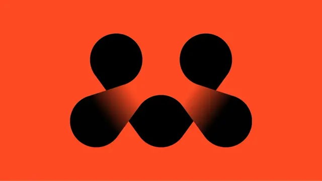 VM logo, geometric, minimal, dark