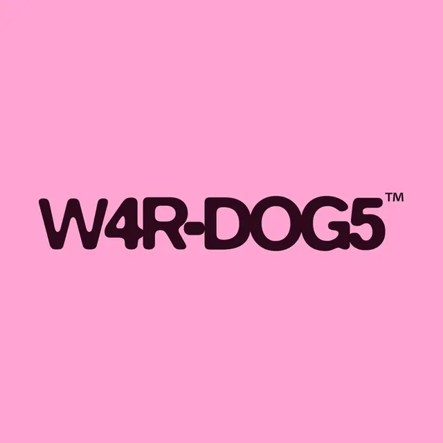 W4R-DOG5 logo, playful, dark
