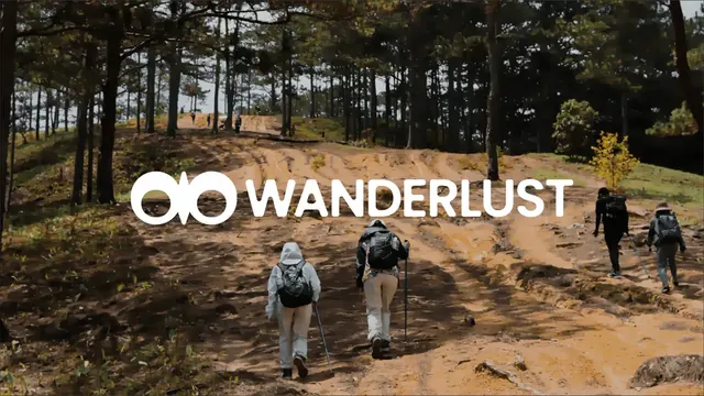 WANDERLUST logo, geometric, minimal, light
