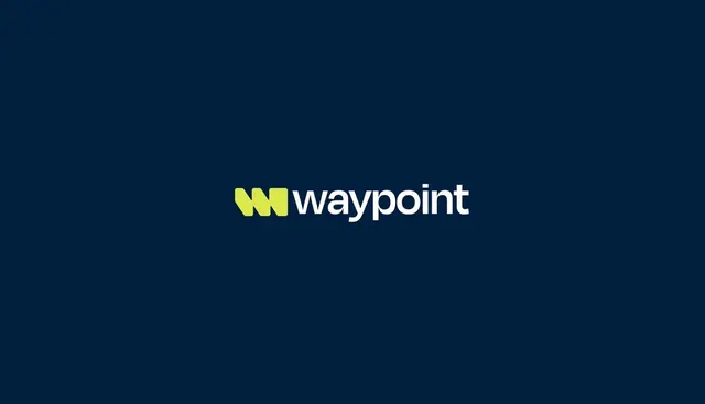 Waypoint logo, geometric, minimal, warm