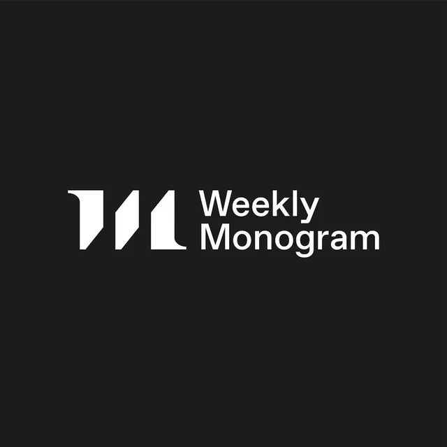 Weekly Monogram logo, geometric, minimal, light
