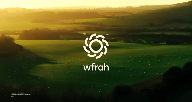 Wfrah logo, geometric, minimal, light