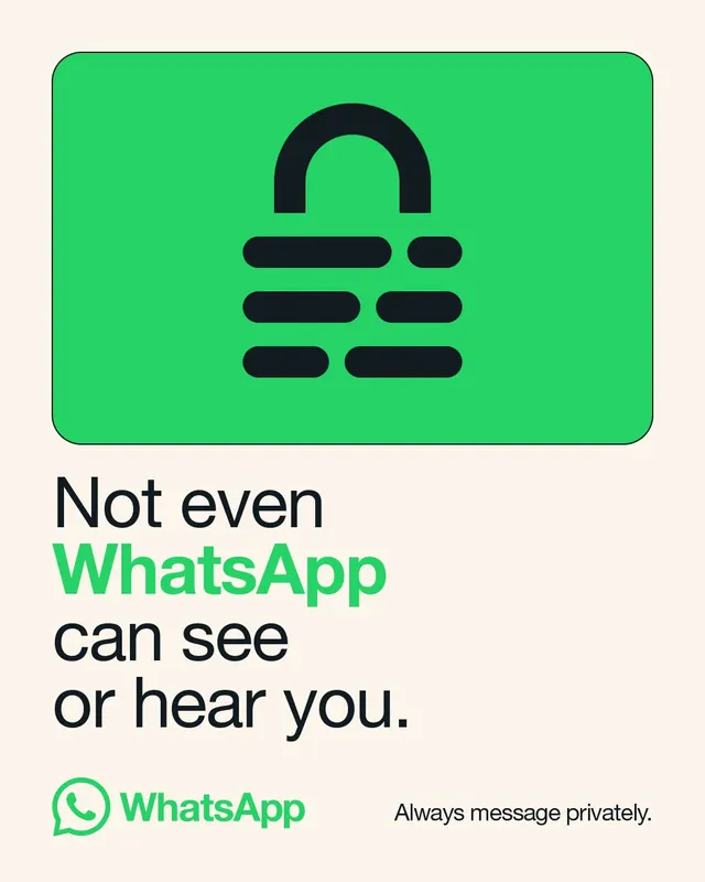 Not even WhatsApp can see or hear you poster, flat, minimal, vibrant