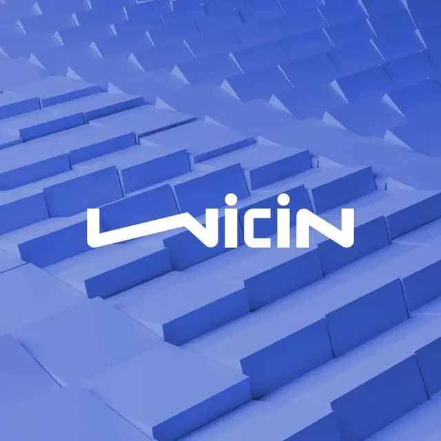 Wicin logo, geometric, minimal, light