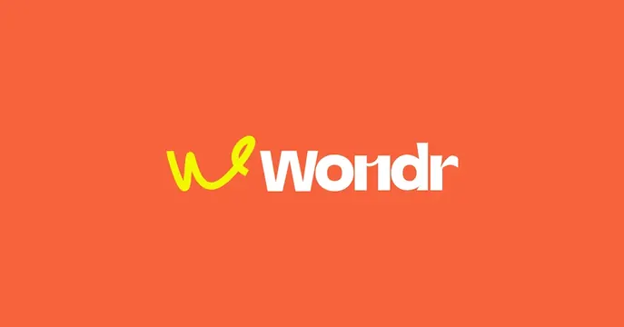 Wondr logo, geometric, minimal, light