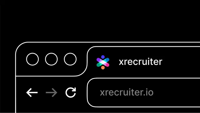 Xrecruiter outlined browser key visual, dark-mode, minimal, dark