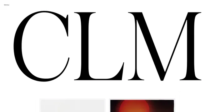 CLM artist management wordmark, minimal, editorial, light