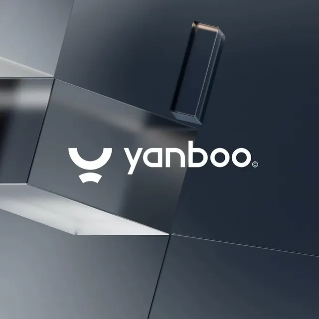 Yanboo logo, geometric, minimal, light