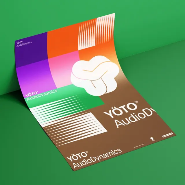 YOTO AudioDynamics color block poster, swiss, geometric, vibrant