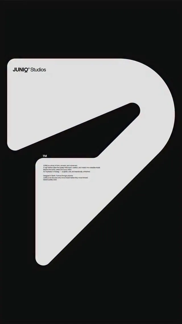 Juniq Brand Identity, minimal, editorial, dark
