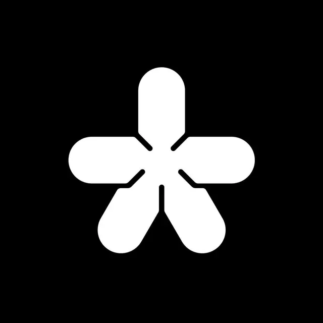 White star symbol on black, minimal, flat, dark