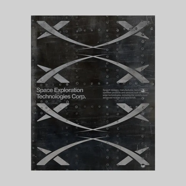 SpaceX IPO Posters, minimal, editorial, dark